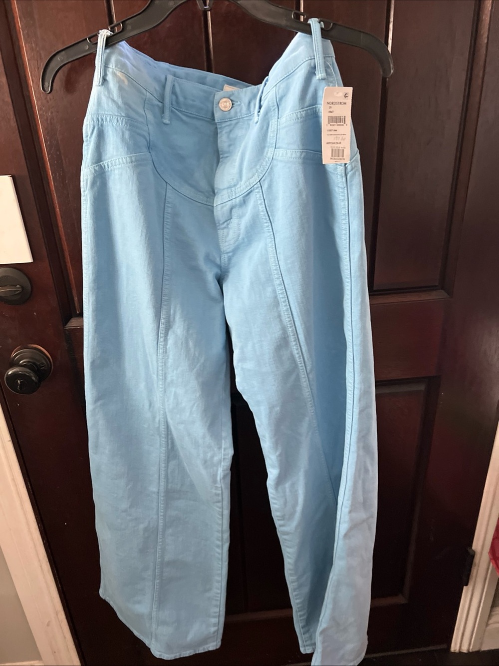 MOTHER superior the sunny hustler roller high waist wide leg j in heritage blue